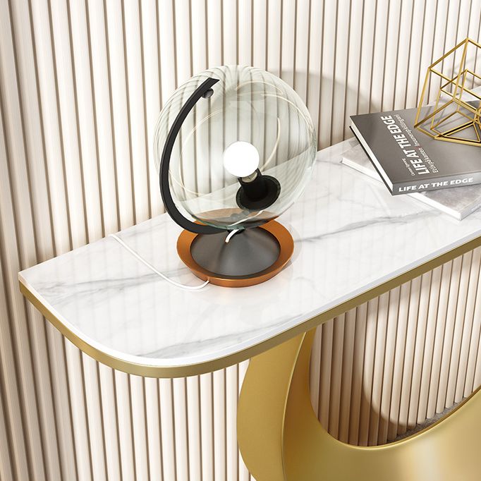 1-shelf 31.5" Tall Console Table Modern Stone Accent Table for Hall