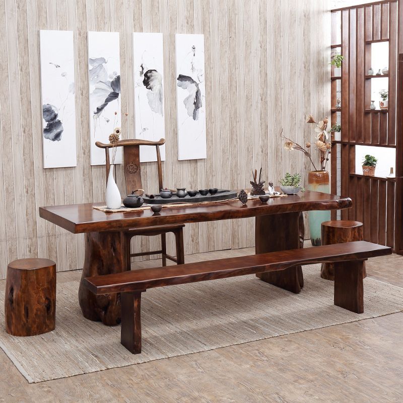 Rectangle Solid Wood Coffee Table Dark Brown Abstract Cocktail Table Clearhalo 'Coffee & Accent Tables' 'Coffee Tables' 'coffee_tables' 'furn' 'furn_coffee_tables' 'Furniture' 'Living Room Furniture' 1200x1200_b80bce41-ef65-4c95-9f6a-c0fd51a4df34