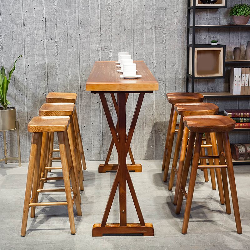 Modern Style Bistro Bar Table Rectangle Solid Wood Bar Table for Dining Room Clearhalo 'Bar Furniture' 'Bar Tables' 'bar_tables' 'furn' 'furn_bar_tables' 'Furniture' 'Kitchen & Dining Furniture' 1200x1200_b80c074a-e227-492d-ace9-9fffddb884d3