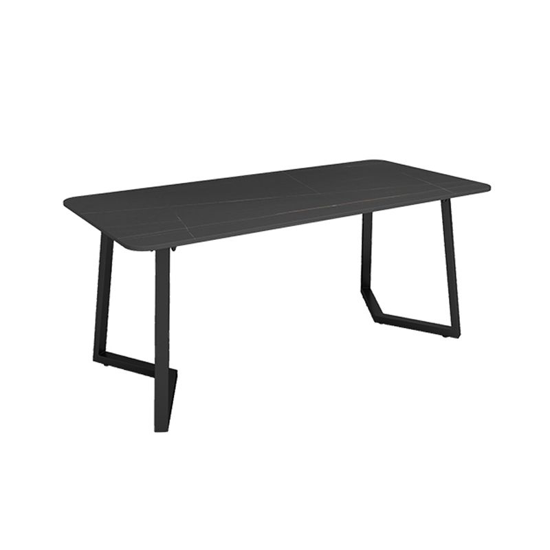 Sintered Stone Top Industrial Table for Restaurant Rectangle Dining Table Double Pedestal Clearhalo 'Dining Tables & Seating' 'Dining Tables' 'dining_table' 'furn' 'furn_dining_table' 'Furniture' 'furniture_dining_table' 'Kitchen & Dining Furniture' 'kitchen' 'kitchen_dining_table' 1200x1200_b80c2e09-1ec8-4e73-98ef-ff6cde95ff61