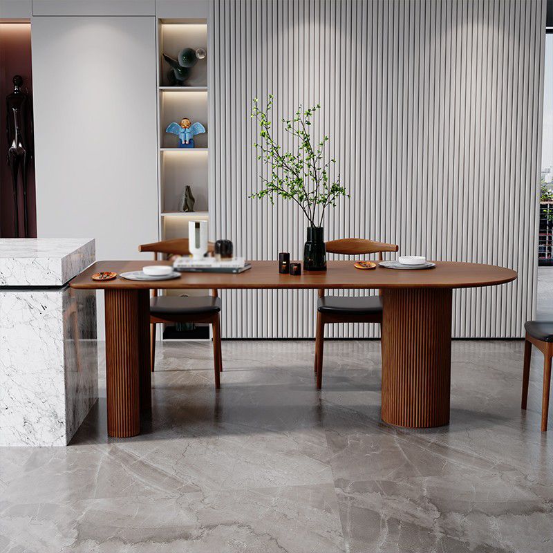 Solid Wood Contemporary Free Form Indoor Table Wood Top Table for Dining Room and Kitchen Clearhalo ' dining_table' 'Dining Tables & Seating' 'Dining Tables' 'furn' 'furn_dining_table' 'Furniture' 'furniture_dining_table' 'Kitchen & Dining Furniture' 'kitchen&dining_furn' 'kitchen' 'kitchen_dining_table' 1200x1200_b80db50e-c03e-4c33-ab60-d4faf07b244c