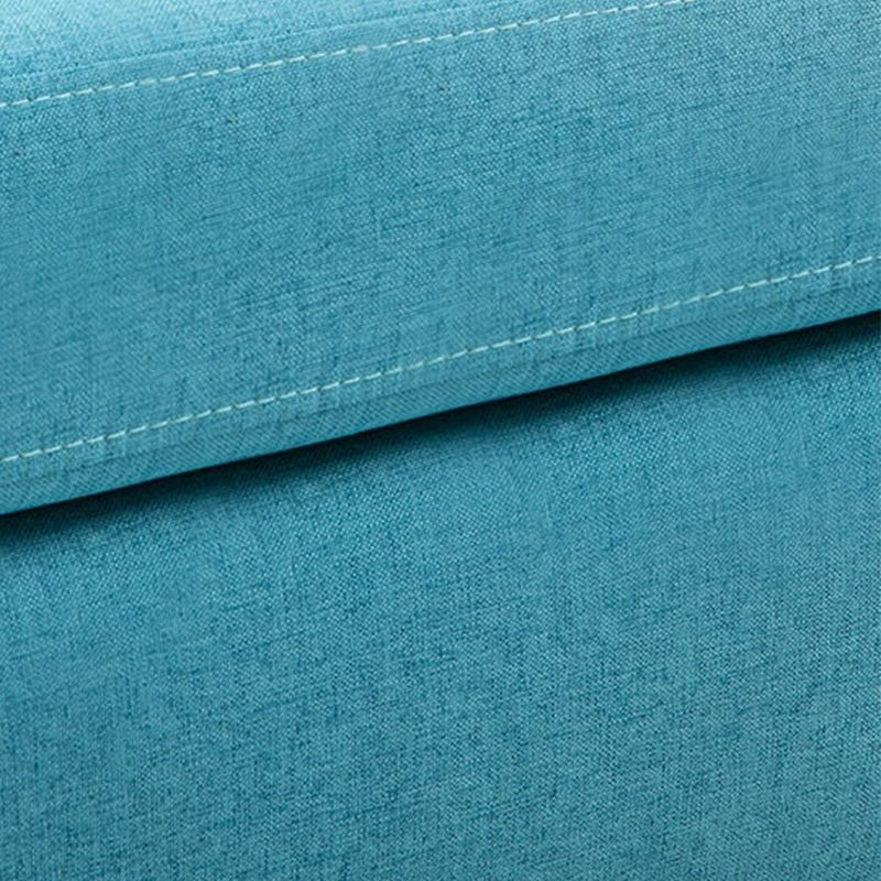 Linen and Faux Leather Sloped Arms Basic Four Leg Accent Chair Set