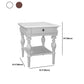 Wooden Square Top Side Table 22.8" Tall 4 Legs End Table with Storage