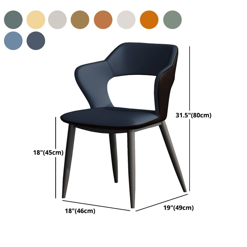 Metal Contemporary Dining Chair with Arms Matte Finish Open Back Dining Side Chair Clearhalo 'Dining Chairs' 'Dining Tables & Seating' 'dining_chair' 'furn' 'furn_dining_chair' 'Furniture' 'furniture_dining_chair' 'Kitchen & Dining Furniture' 1200x1200_b80f5e15-b002-4f9d-80d5-3ff81791b006