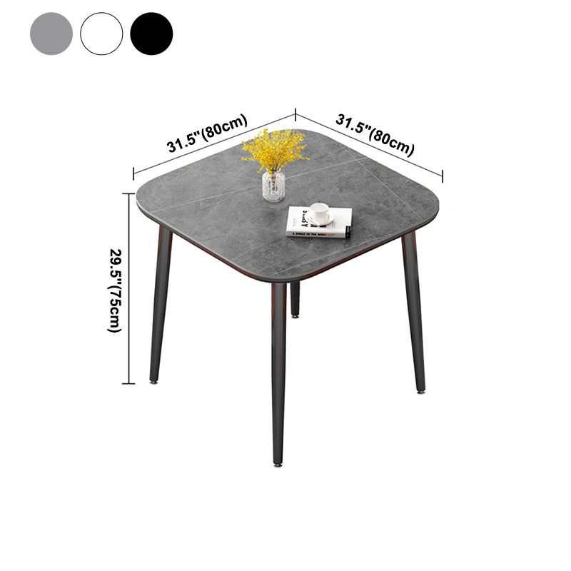 Modern Style Dining Table Sintered Stone Dinner Table with Black Frame Clearhalo ' dining_table' 'Dining Tables & Seating' 'Dining Tables' 'furn' 'furn_dining_table' 'Furniture' 'furniture_dining_table' 'Kitchen & Dining Furniture' 'kitchen&dining_furn' 'kitchen' 'kitchen_dining_table' 1200x1200_b810b954-9db0-449b-8472-cdc8e658aa98