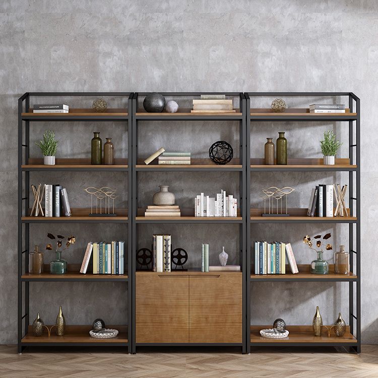 Industrial Style Bookshelf Open Back Solid Wood Bookcase for Home Office Clearhalo 'Bookcases' 'furn' 'furn_bookcases' 'Furniture' 'furniture_bookcases' 'Office Furniture' 1200x1200_b813075b-50bf-499b-883d-d476fd88c158
