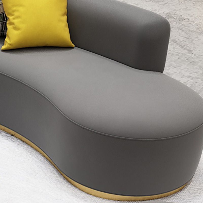 Contemporary Curved Settee Solid Color Tight Back Sofa for Living Room