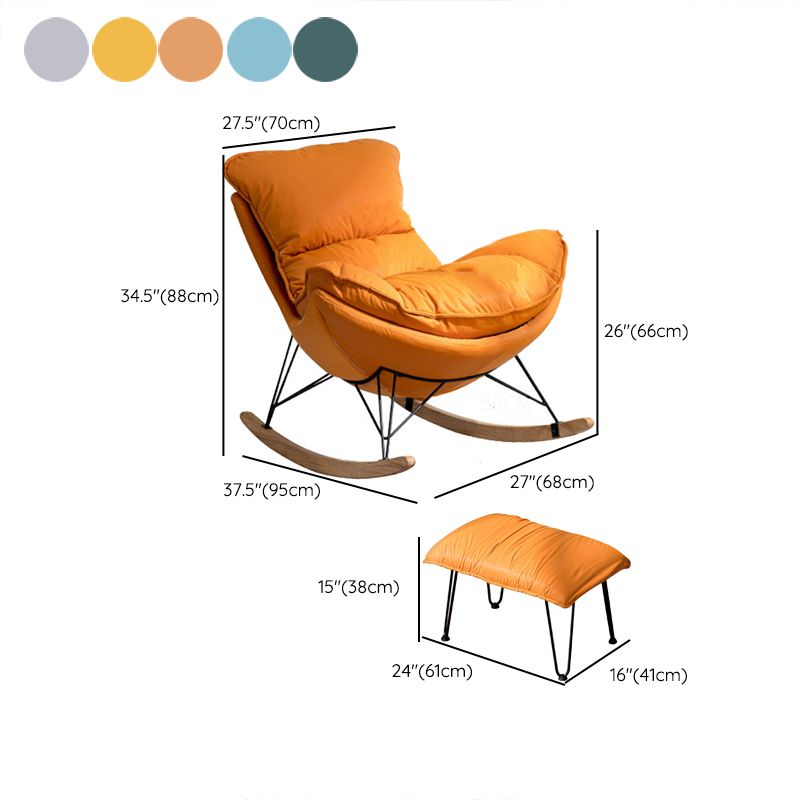 Modern Upholstered Rocker Chair Spindle Rocker Chair with Metal Frame Clearhalo 'Chairs & Seating' 'furn' 'furn_rocking_chairs' 'Furniture' 'Living Room Furniture' 'Rocking Chairs' 'rocking_chairs' 1200x1200_b813d32b-547d-45e3-8f35-1a31bf427e3c