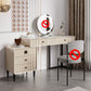 5 Holzschubladen Make -up -Tisch Schreibtisch Eitelkeit Stein Top Eitelkeitstisch