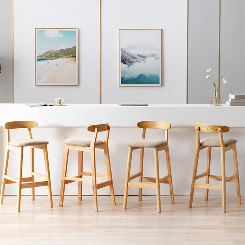 Modern Backrest Armless Counter Stool Wood Milk Tea Shop Bar Stool with Cushion Clearhalo 'Bar Furniture' 'Bar Stools' 'bar_stools' 'furn' 'furn_bar_stools' 'furniture_bar_stools' 'Kitchen & Dining Furniture' 'kitchen&dining_furn' 'kitchen' 'kitchen_furn' Furniture' 1200x1200_b81591b9-3ef3-4beb-9e9c-6806c035718e