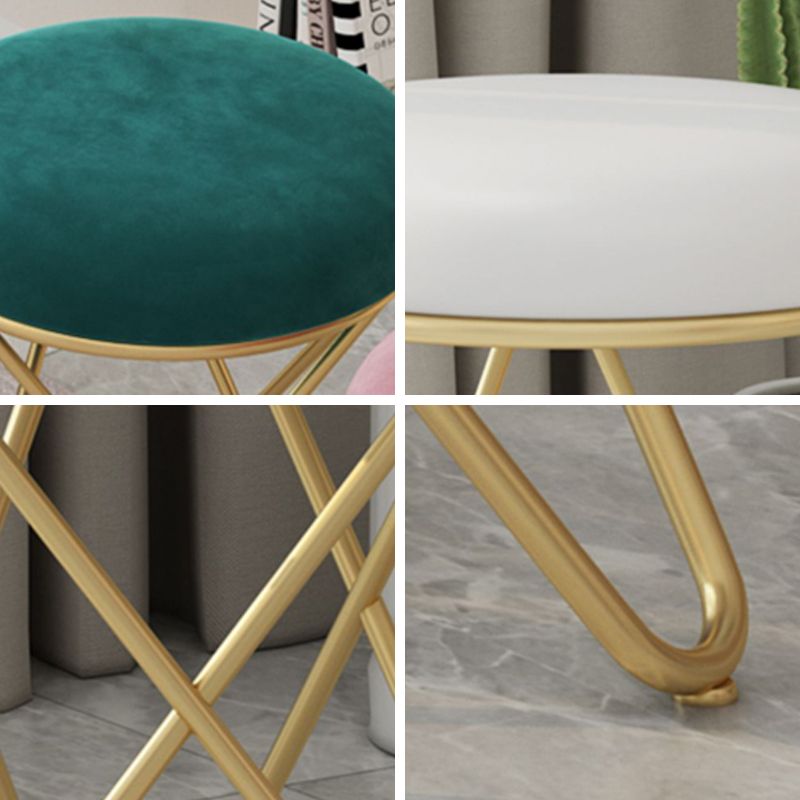 Hermoso Velvet Pouf otomano de color puro Color Round PiseButoman