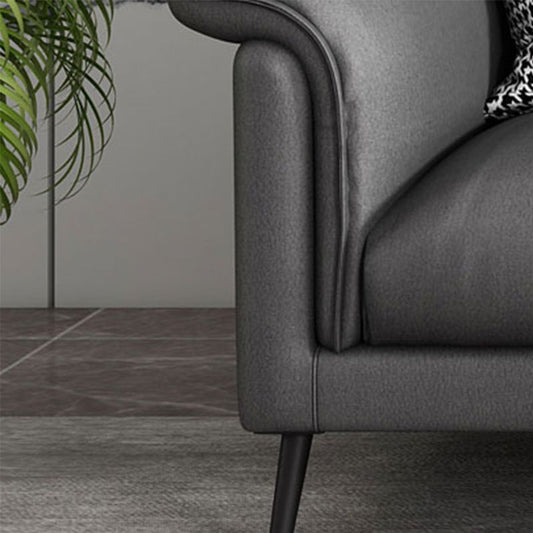 Modern Faux Leather Stain-Resistant Sofa Black Flared Arm Couch Clearhalo 'furn' 'furn_sofas' 'Furniture' 'furniture_sofas' 'Living Room Furniture' 'Sofa' 'sofas' 1200x1200_b81763ba-0f23-4fab-bd84-f82496d8bcb7