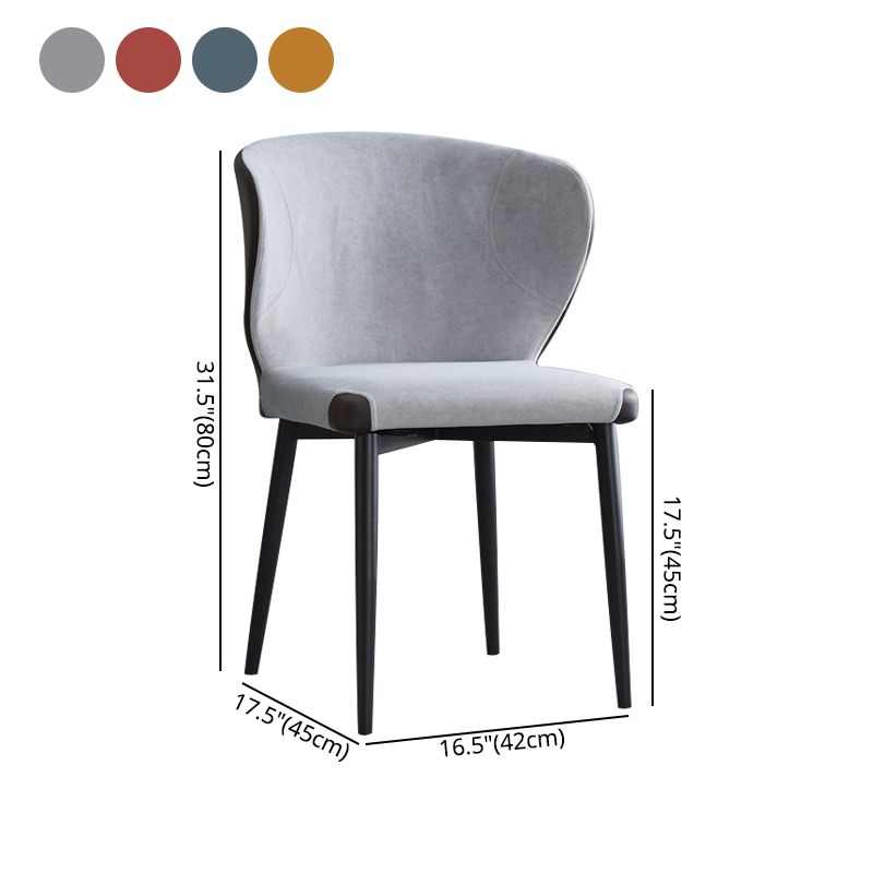 Metal Modern Indoor-Outdoor Chair Dining Room Armless Wingback Side Chair Clearhalo ' kitchen&dining_furn' 'Dining Chairs' 'Dining Tables & Seating' 'dining_chair' 'furn' 'furn_dining_chair' 'Furniture' 'furniture_dining_chair' 'Kitchen & Dining Furniture' 'kitchen' 1200x1200_b818ddbb-4225-45d7-ab22-154b3bf224ee
