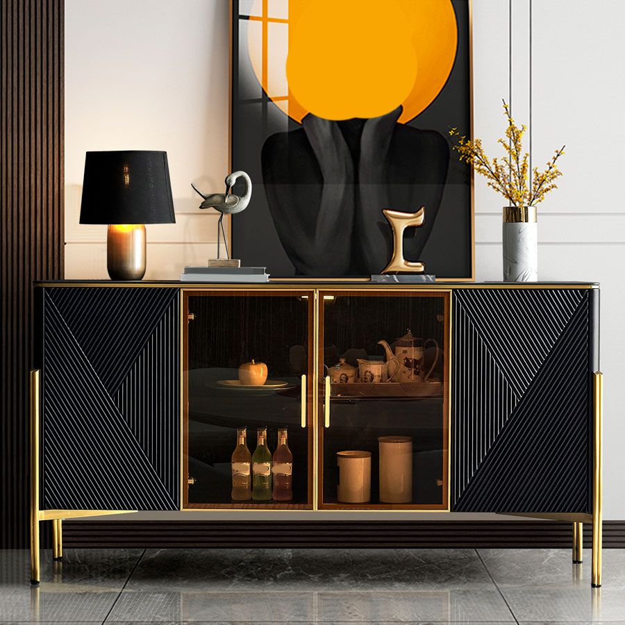Sideboard in pietra da pranzo a buffet lucido glam con gambe