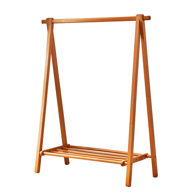 Rack de manteau de style moderne en bois massif en bois de manteau autoportant avec étagère