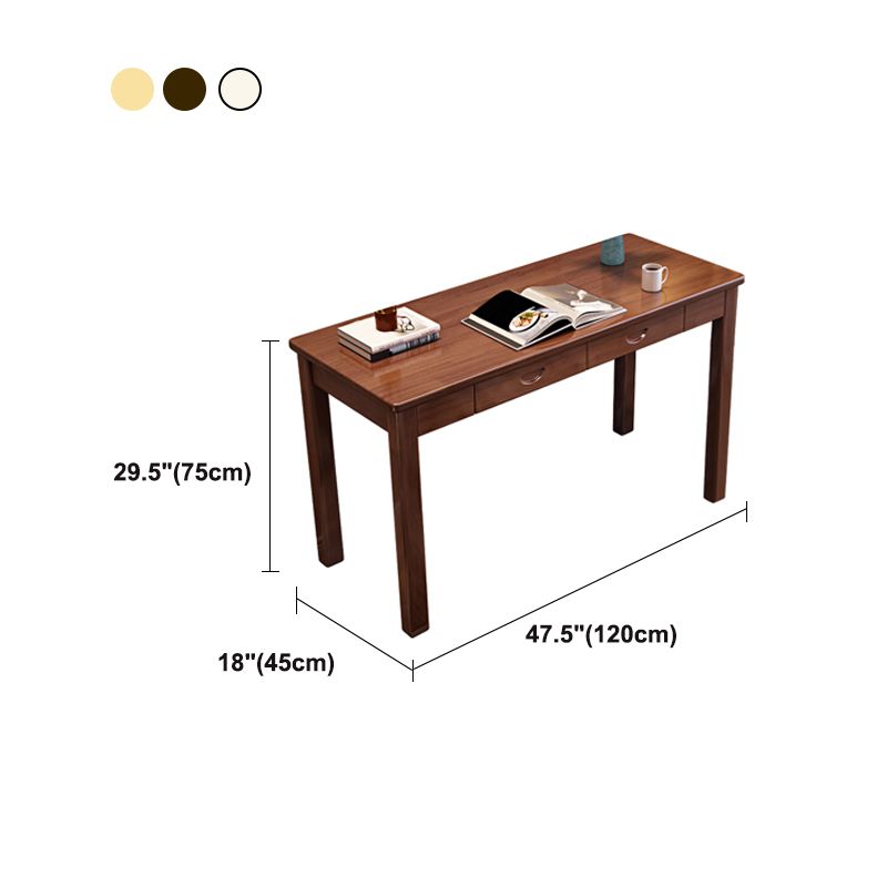 Modern Office Desk 2 Drawers Solid Wood Task Desk with 4 Legs Clearhalo 'furn' 'furn_office_desk' 'Furniture' 'Office Desks' 'Office Furniture' 'office_desk' 1200x1200_b81be233-03ea-40e0-86c3-cd0672e82f66