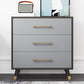 15.74" W Gray Accent Chest with Solid Wood Straight Legs Chest with Drawers