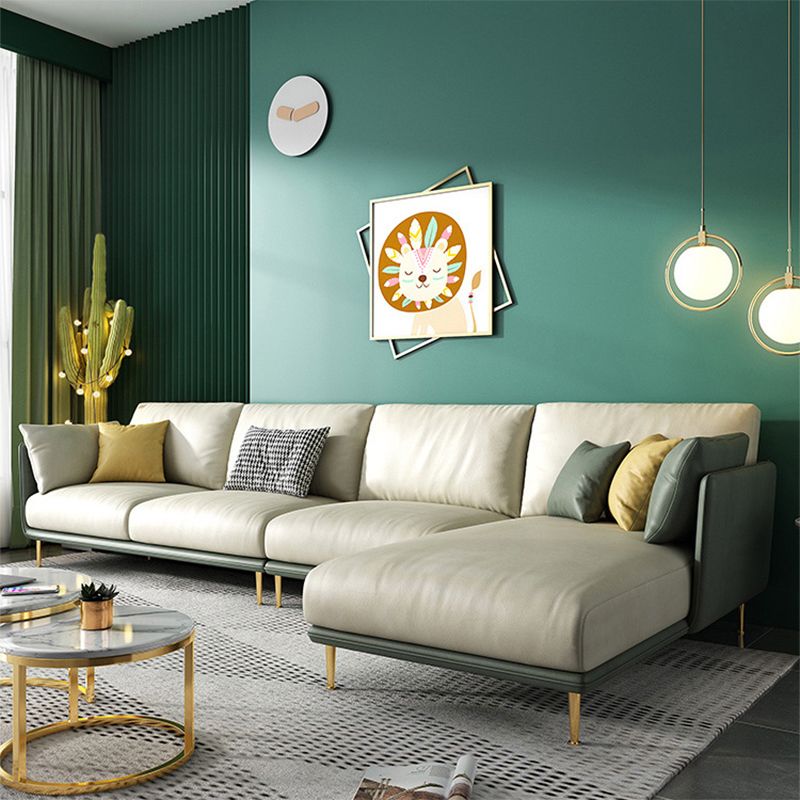 Luxueux en faux cuir sectionnel 3/4 34.25 "Haut-canapé en coupe