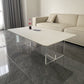 Contemporary White Stone Coffee Table Rectangle Single Cocktail Table