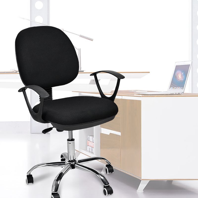 Contemporary Swivel Chair Microfiber Black Task Office Chair Clearhalo 'furn' 'furn_office_chair' 'Furniture' 'Office Chairs' 'Office Furniture' 'office_chair' 1200x1200_b81d6982-7335-4017-8fc0-a041f20955e1
