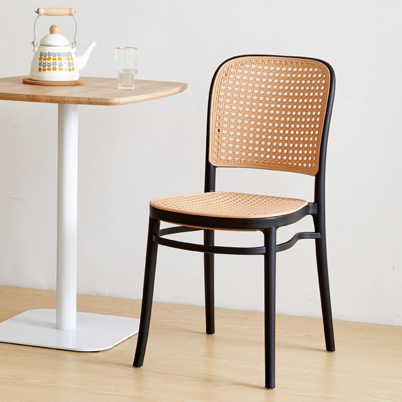 Contemporary Style Kitchen Chairs Dining Armless Side Chairs with Plastic Legs