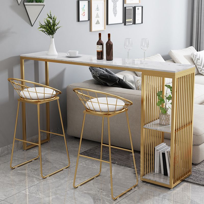 Tabella dei pub contemporanei in altezza da 42 pollici in marmo artificiale tavolo da bar