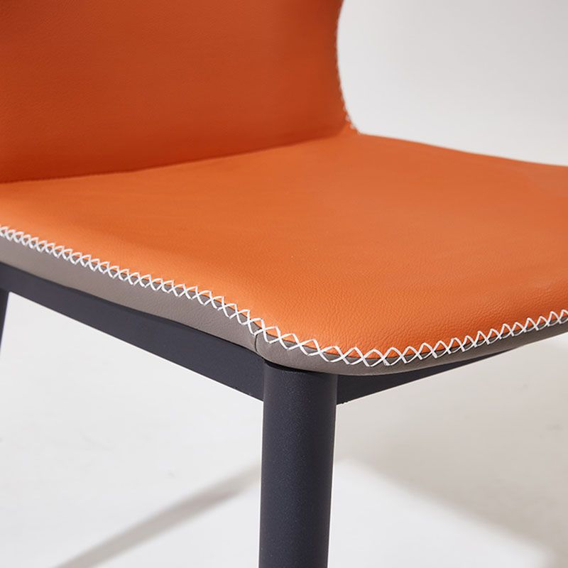 Eigentijdse stijl stoel keuken armloze wingback stoelen met metalen benen