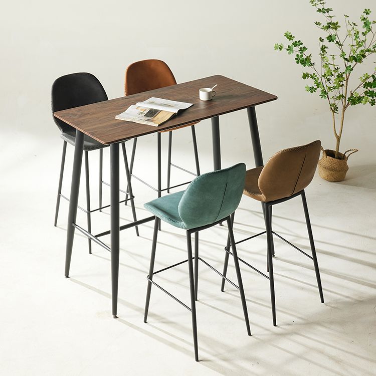 Modern Style Backrest Metal Counter Stool with Leather Cushion Clearhalo 'Bar Furniture' 'Bar Stools' 'bar_stools' 'furn' 'furn_bar_stools' 'Furniture' 'Kitchen & Dining Furniture' 1200x1200_b81fb5d0-f135-4ca8-aeef-68f7e5a0258d