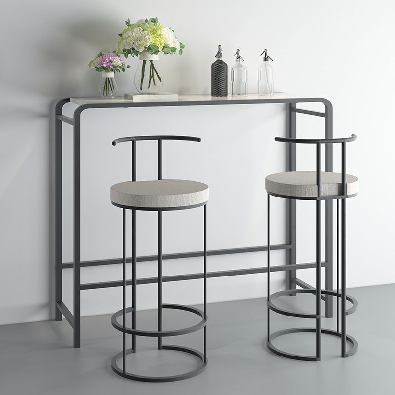 Contemporary Upholstered Counter Stool Bar-height Bar Stool with Metal Base Clearhalo 'Bar Furniture' 'Bar Stools' 'bar_stools' 'furn' 'furn_bar_stools' 'Furniture' 'Kitchen & Dining Furniture' 1200x1200_b8201611-5f2e-4f3b-a8c8-d6bd74f32360