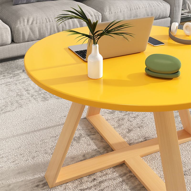 Solid Wood Coffee Table Round Cross Legs Bunching Coffee Table Set Clearhalo 'Coffee & Accent Tables' 'Coffee Tables' 'coffee_tables' 'furn' 'furn_coffee_tables' 'Furniture' 'Living Room Furniture' 1200x1200_b82062a3-20f4-47c8-8002-ced510495734