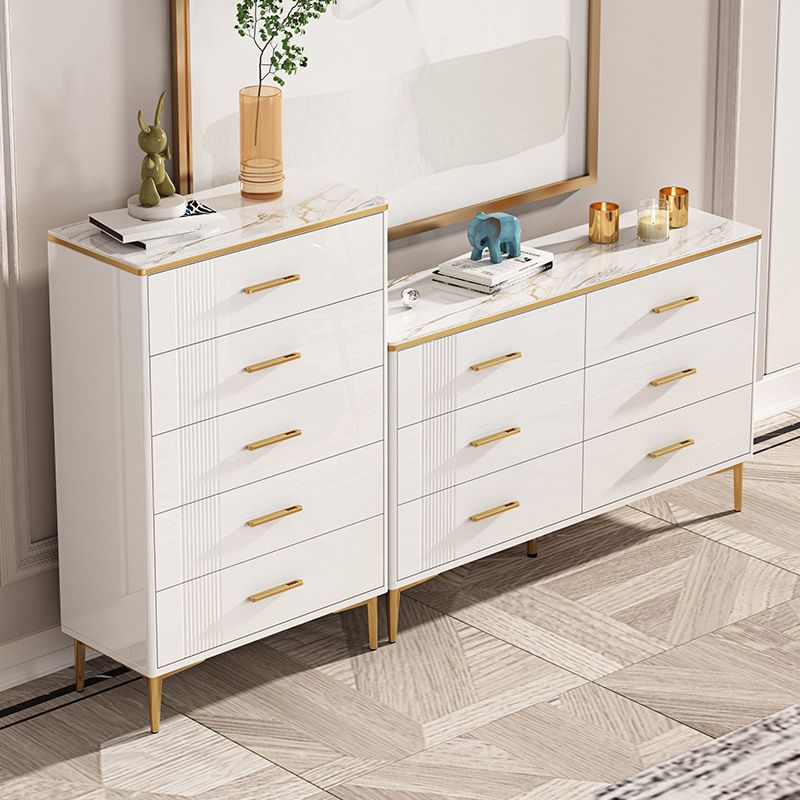 Glam Chest Bedroom Stone 16" Wide Storage Chest in White with Drawers Clearhalo 'Bedroom Furniture' 'Dressers & Chests' 'dressers_chests' 'furn' 'furn_dressers_chests' 'Furniture' 1200x1200_b82091be-9fd7-4c01-abc4-7099fae75390