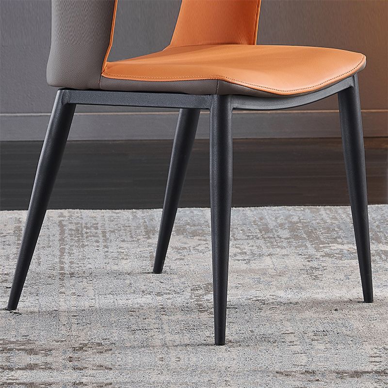 Metal Base Dining Chair Modern Style Faux Leather Arm Dining Chairs Clearhalo 'Dining Chairs' 'Dining Tables & Seating' 'dining_chair' 'furn' 'furn_dining_chair' 'Furniture' 'Kitchen & Dining Furniture' 1200x1200_b8210958-b03b-4099-bebc-f413ca5889fd