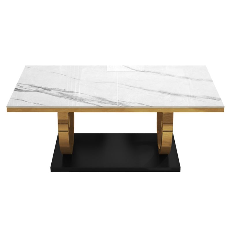 Metal Traditional Luxury Rectangle Indoor Table Sintered Stone Table with Metal Pedestal Base Clearhalo ' dining_table' 'Dining Tables & Seating' 'Dining Tables' 'furn' 'furn_dining_table' 'Furniture' 'furniture_dining_table' 'Kitchen & Dining Furniture' 'kitchen&dining_furn' 'kitchen' 'kitchen_dining_table' 1200x1200_b82147c4-35e4-4943-8164-e257c311abdb