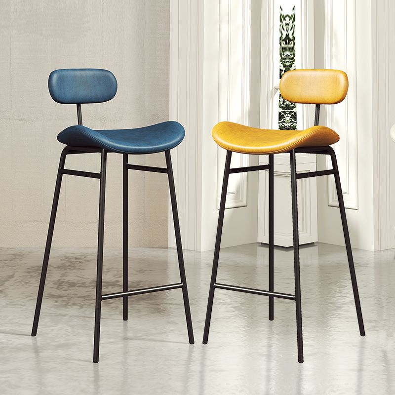 Industrial Armless Bar Stool Faux Leather Bar Chair with Metal Footrest Clearhalo 'Bar Furniture' 'Bar Stools' 'bar_stools' 'furn' 'furn_bar_stools' 'Furniture' 'Kitchen & Dining Furniture' 1200x1200_b8226024-236c-4c73-a7c7-95eb6a6e1983