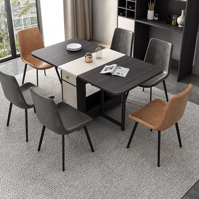 Mid-Century Modern Dining Room Table Drop-Leaf Table with Ash Solid Wood Base,59"L x 29.1"H Clearhalo ' dining_table' 'Dining Tables & Seating' 'Dining Tables' 'furn' 'furn_dining_table' 'Furniture' 'furniture_dining_table' 'Kitchen & Dining Furniture' 'kitchen&dining_furn' 'kitchen' 'kitchen_dining_table' 1200x1200_b82484f6-dcca-452c-9307-69990c09de27