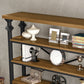 Open Back Standard Bookcase Industrial Wooden Bookshelf with Drawers