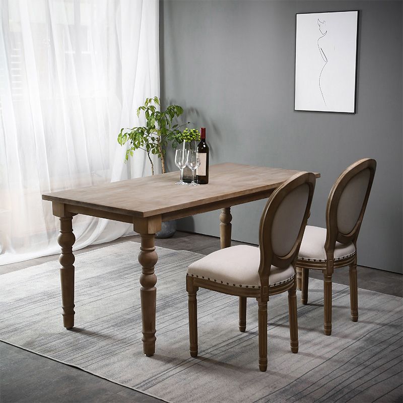 Rectangle Dining Site Table Mid-Century Style Solid Wood Dinner Table with 4 Legs Clearhalo ' dining_table' 'Dining Tables & Seating' 'Dining Tables' 'furn' 'furn_dining_table' 'Furniture' 'furniture_dining_table' 'Kitchen & Dining Furniture' 'kitchen&dining_furn' 'kitchen' 'kitchen_dining_table' 1200x1200_b824c350-6c7a-48af-b7cd-8530eed5b311