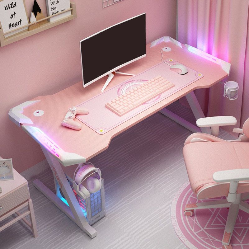 28"H Glam Gaming Desk Cable Management Rectangular Wooden Office Desk Clearhalo 'furn' 'furn_office_desk' 'Furniture' 'Office Desks' 'Office Furniture' 'office_desk' 1200x1200_b82659ef-0a9c-4813-b47b-e429b51df609