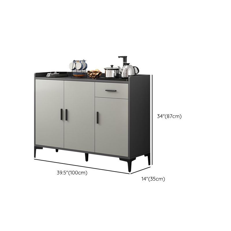 Server da pranzo in stile moderno grigio colore ingegnerizzato in legno con 1 cassetto