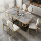 Glam Style Dinner Table Rectangle Stone Dining Room Table for Kitchen Clearhalo 'Dining Tables & Seating' 'Dining Tables' 'dining_table' 'furn' 'furn_dining_table' 'Furniture' 'Kitchen & Dining Furniture' 1200x1200_b82b8eff-1795-4f2a-8e54-5454447242f8