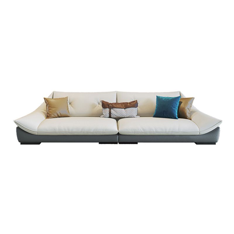 Tufted Faux Leather Pillow Top Arm Sofa with Stain Resistant and Waterproof Clearhalo 'furn' 'furn_sectionals' 'Furniture' 'furniture_sectionals' 'kitchen' 'kitchen_sectionals' 'Living Room Furniture' 'Sectionals' 1200x1200_b82e17f1-051d-492e-8382-e39ef9372738