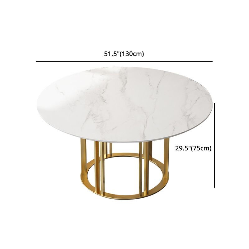 Glam 1/7 Pieces Dining Set Round Stone Dining Table for Kitchen Clearhalo 'Dining Room Sets' 'Dining Tables & Seating' 'dining_room_set' 'furn' 'furn_dining_room_set' 'Furniture' 'furniture_dining_room_set' 'Kitchen & Dining Furniture' 1200x1200_b82e70b7-d1b9-4897-ac65-68c10a02f354