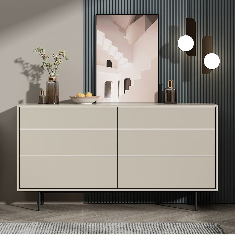 13.77" Wide Modern Accent Chest with 6 Drawers and 4 Straight Black Legs Clearhalo 'Cabinets & Chests' 'cabinets_chests' 'furn' 'furn_cabinets_chests' 'Furniture' 'Living Room Furniture' 1200x1200_b82e93a2-9779-4c4d-afa3-8aa7260c0af3