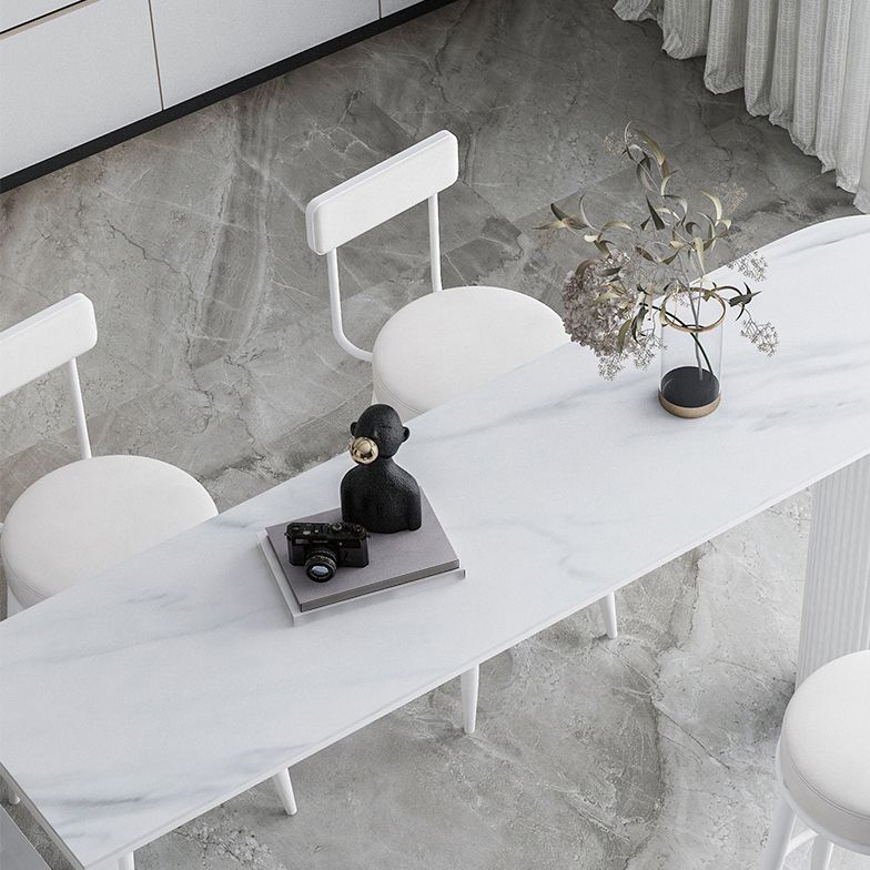 Modern Marble Bar Table with Specialty Table Top Double Pedestal Table- 41.3" H Clearhalo 'Bar Furniture' 'Bar Tables' 'bar_tables' 'furn' 'furn_bar_tables' 'Furniture' 'furniture_bar_tables' 'Kitchen & Dining Furniture' 1200x1200_b82ebc50-12d0-4378-b5e5-14f3851ec760