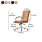 Metal Base Office Chair with Wheels Contemporary Leather Task Chair