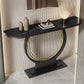 12 Inch Wide Accent Table Half Moon Stone Console Table for Hall Clearhalo 'Console Tables' 'console_tables' 'Entry & Mudroom Furniture' 'furn' 'furn_console_tables' 'Furniture' 1200x1200_b82f0fb5-d698-4bca-a1df-a43979eea0d6
