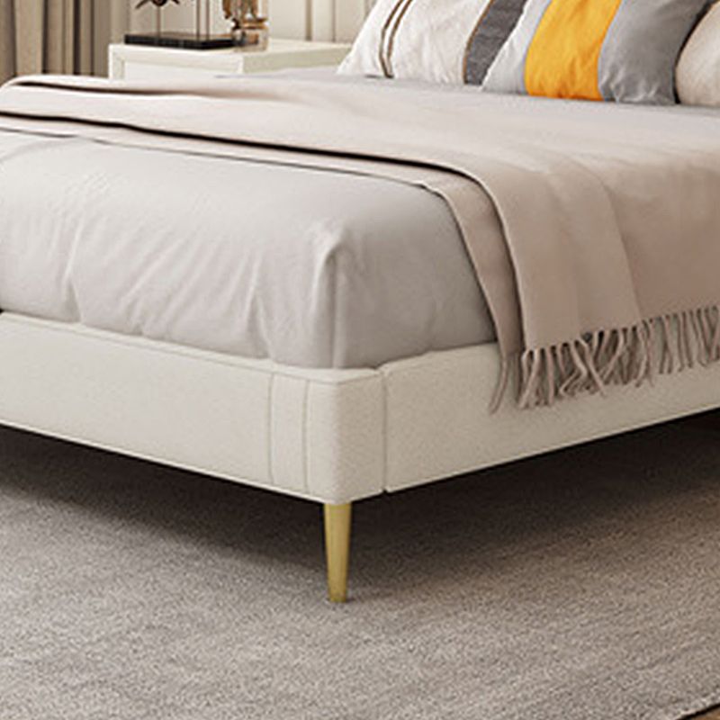 Soild Wood Bed with Camelback Panel Headboard and Metal Legs Clearhalo 'Bedroom Furniture' 'Beds' 'furn' 'furn_beds' 'Furniture' 1200x1200_b82f2f07-9509-437e-a444-73522d4813a4