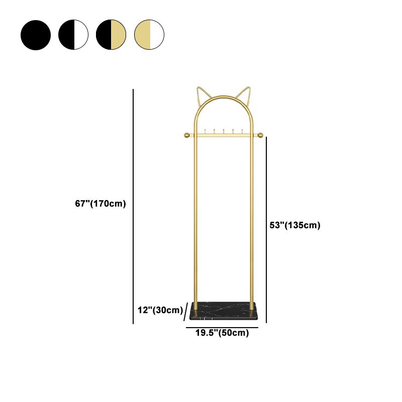 Metal Hall Stand, Hall Tree with Storage Shelf & Hanging Rail, Gold and Black Clearhalo 'Entry & Mudroom Furniture' 'furn' 'furn_hall_tree_coat_racks' 'Furniture' 'Hall Trees & Coat Racks' 'hall_tree_coat_racks' 1200x1200_b82f42d0-cc71-40ef-a35b-cc7e82e5aaee