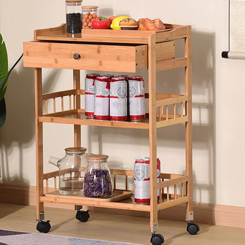 Rolling Kitchen Trolley Rectangular Bamboo Wooden Prep Table Clearhalo 'furn' 'furn_kitchen_islands_carts' 'Furniture' 'Kitchen & Dining Furniture' 'Kitchen Islands & Carts' 'kitchen_islands_carts' 1200x1200_b82f4644-f8b6-45af-85e3-8e17818a9271