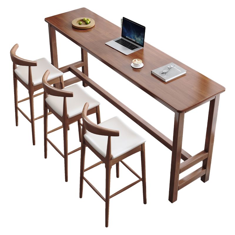 Modern Wood Bistro Bar Table Rectangle Footrest Bar Table for Home Clearhalo 'Bar Furniture' 'Bar Tables' 'bar_tables' 'furn' 'furn_bar_tables' 'Furniture' 'Kitchen & Dining Furniture' 1200x1200_b82f7dfd-3a8b-49ca-8246-8ce5de040b3d